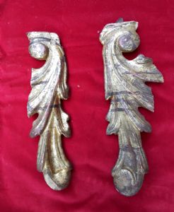 coppia di fregi in legno dorato e intagliato Frammenti XVIII° sec. h. cm.27